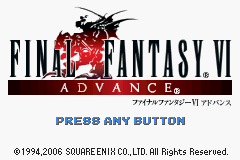 Final Fantasy VI Advance title screen for GameBoy Advance